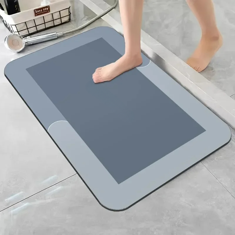 Bamboo Bath Mat - 규조토 욕실 매트, 초강력 흡수성 미끄럼