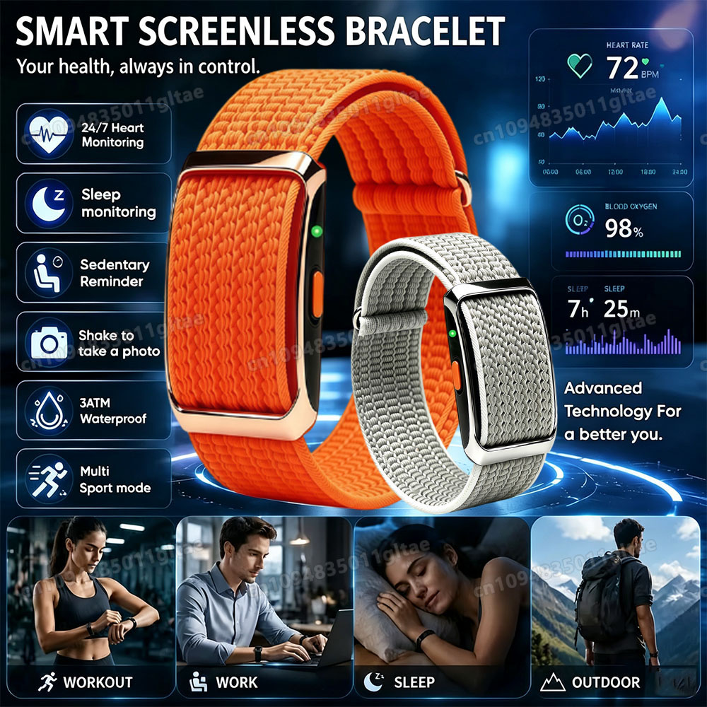 Health Wellness Bracelet - 스마트 밴드 피트니스 트래커, IP68 방수
