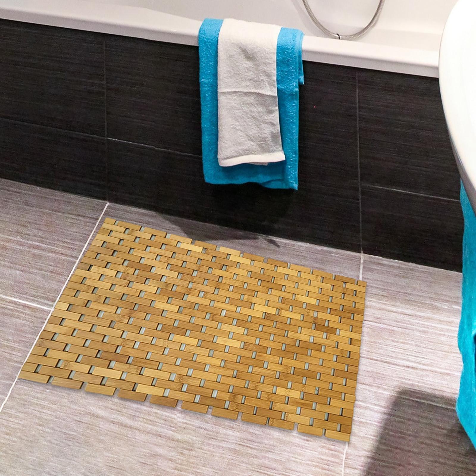 Bamboo Bath Mat - 미끄럼 방지 대나무 소재 욕실 러그,