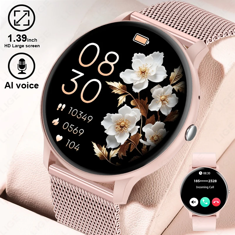 Health Wellness Bracelet - LIGE 블루투스 통화 스마트워치 여성용 맞춤형