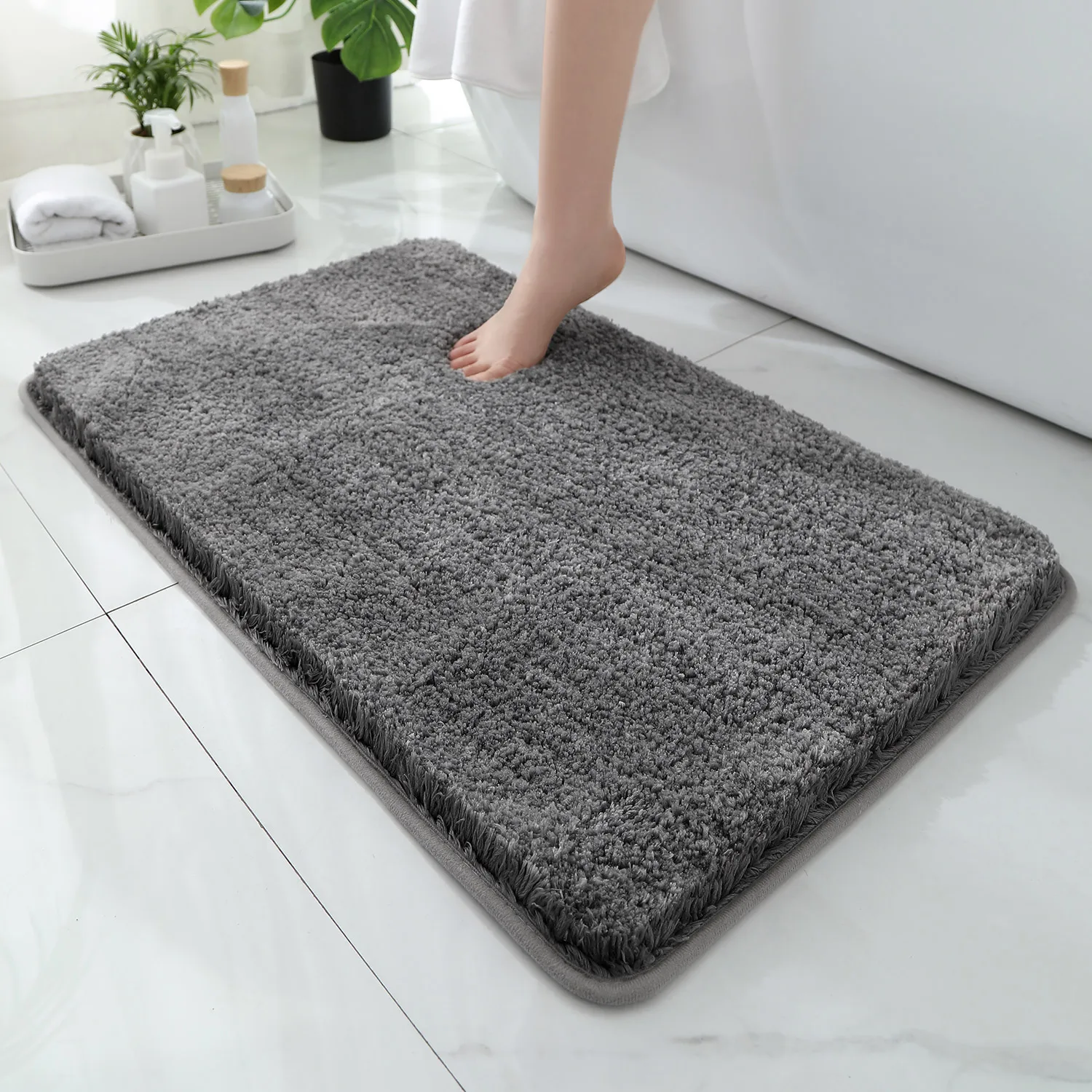 Bamboo Bath Mat - 둥글고 두꺼워진 욕실 바닥 매트, 욕조